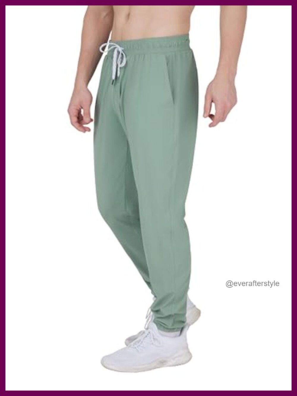 Mens Lightweight Jogger Pants Slim Fit Drawstring Side Pockets Athletic